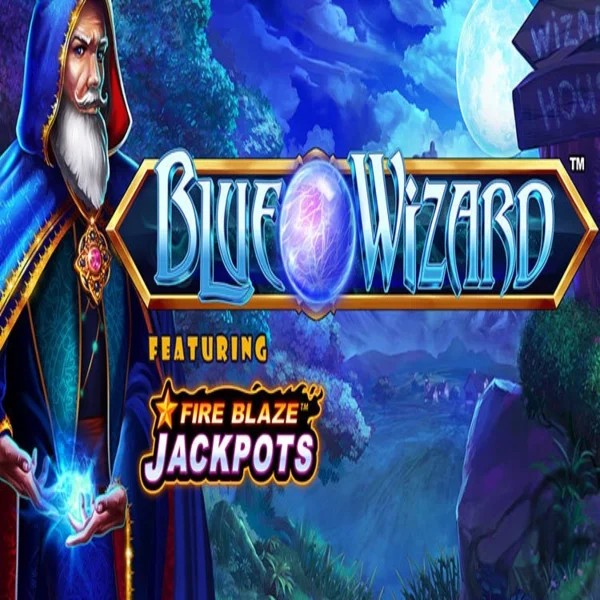 Blue Wizard Fire Blaze Jackpots game by Rarestone Gaming – logo hosted on SkyHills Casino